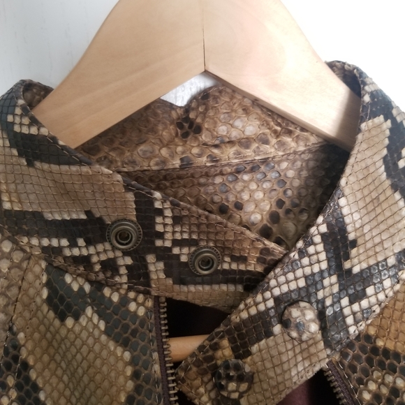 Python Snakeskin Leather Jacket Size-M - Picture 11 of 11